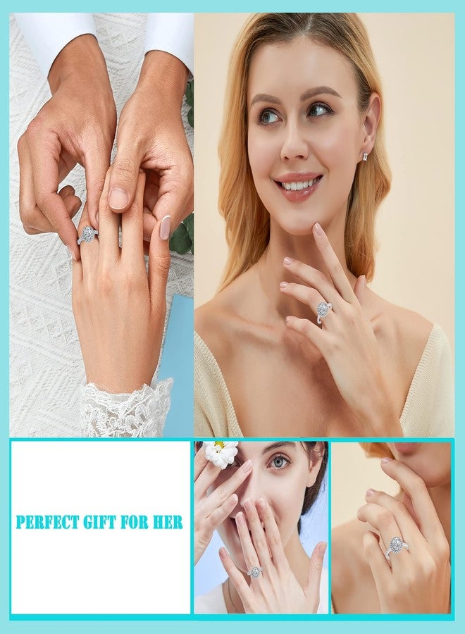 Luckilemon Moissanite Adjustable Engagement Ring, Promise Eternity Ring for Women,Wedding Rings,Jewelry Gift,Friendship Promise Fashion Jewelry Valentine Gifts for Women - Image 4